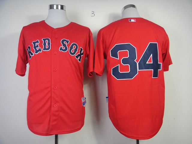 Men Boston Red Sox #34 Ortiz Red MLB Jerseys